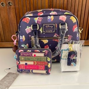 Loungefly books purse/crossbody wallet lanyard and keychain